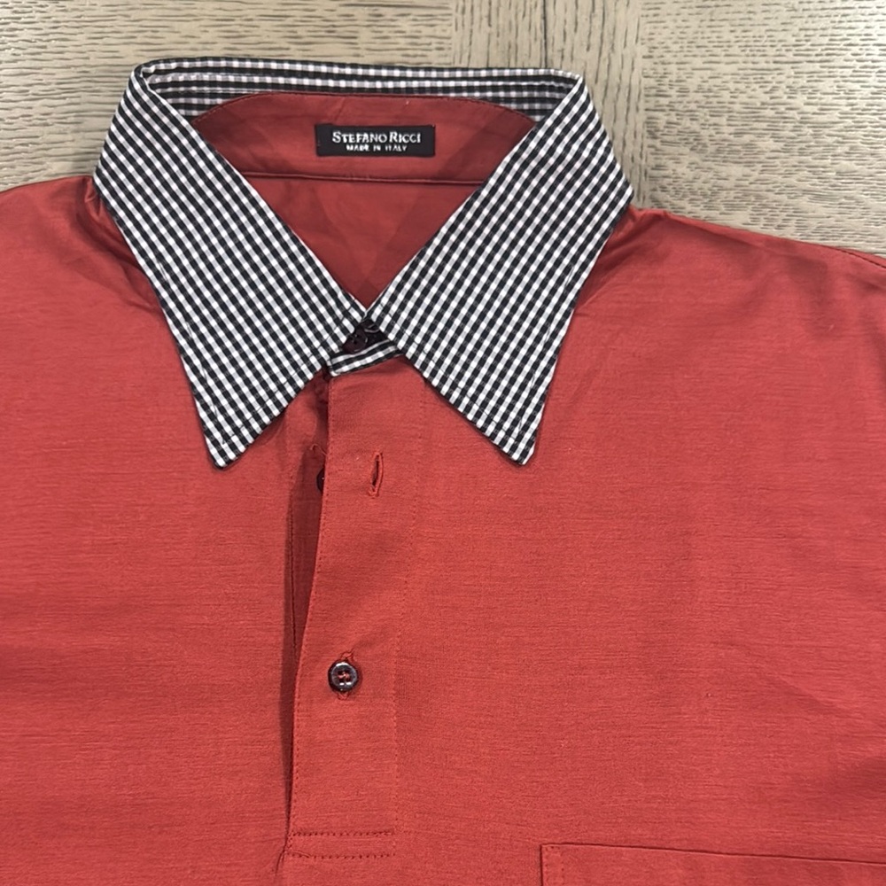 Stefano Ricci Red and Black Dress Shirt
